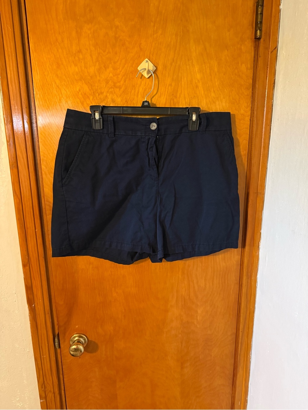 LOFT Navy Cotton Chino Shorts
